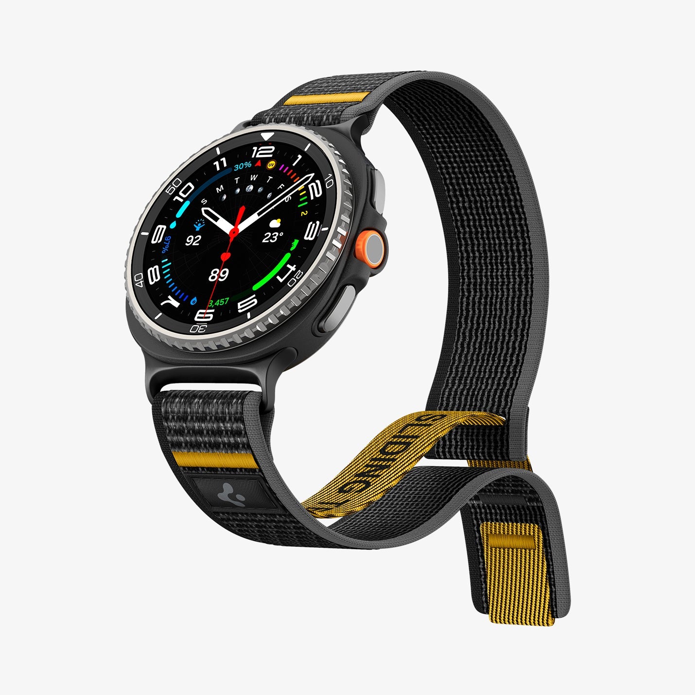AMP10111 - Galaxy Watch 9 Series - Athlex Air in Active Black showing the front and partial inside of band