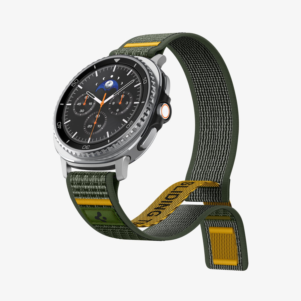 AMP10113 - Galaxy Watch 9 Series - Athlex Air in Active Green showing the front and partial inside of band