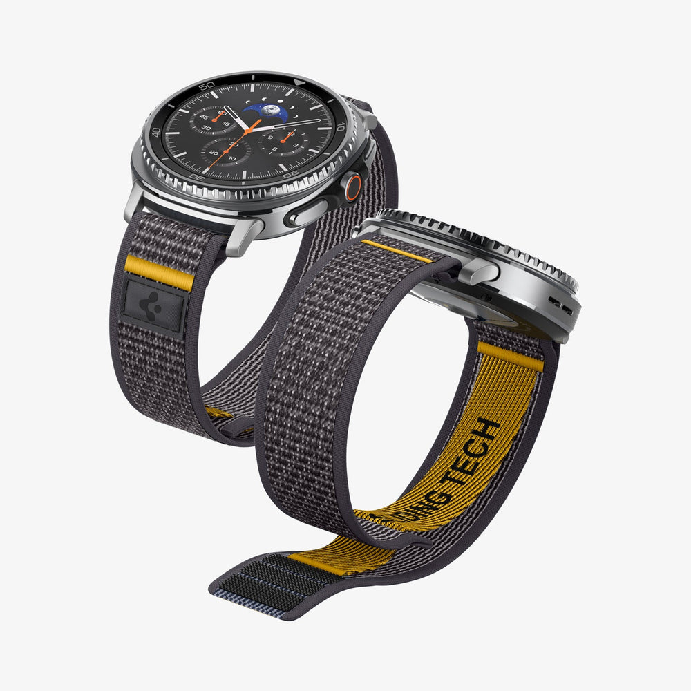 AMP10112 - Galaxy Watch 9 Series - Athlex Air in Active Gray showing the front and partial inside of band two bands