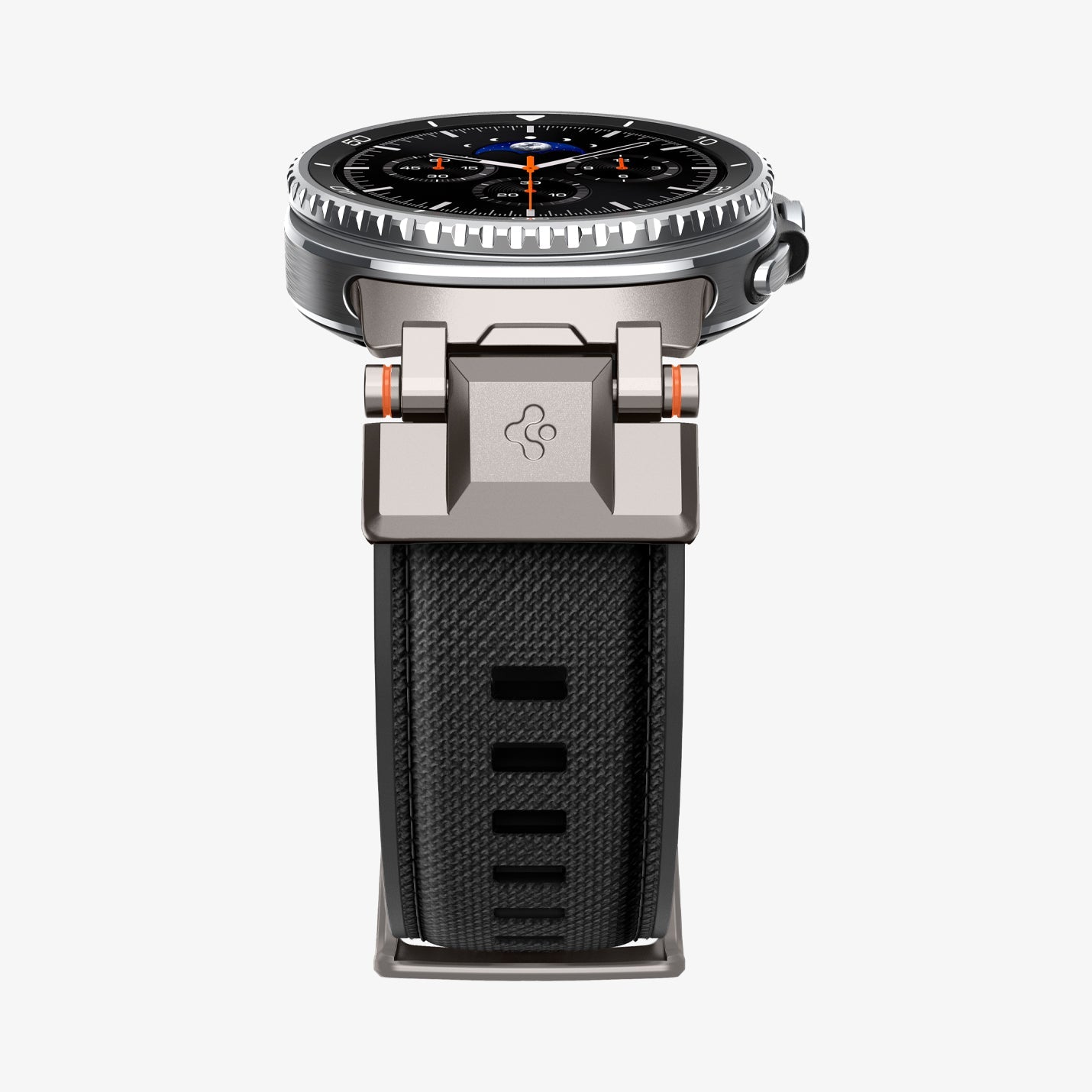AMP10118 - Galaxy Watch 9 Series DuraPro Armor band in black showing the bottom and partial front