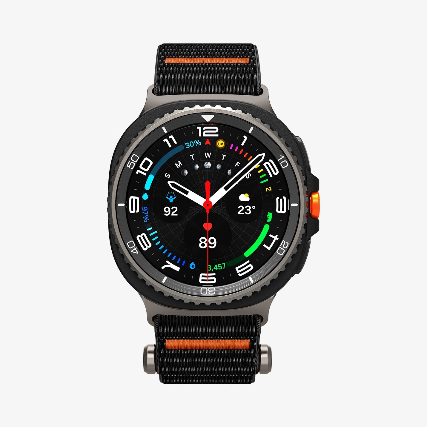 AMP10116 - Galaxy Watch 9 Series DuraPro Flex band in black showing the front