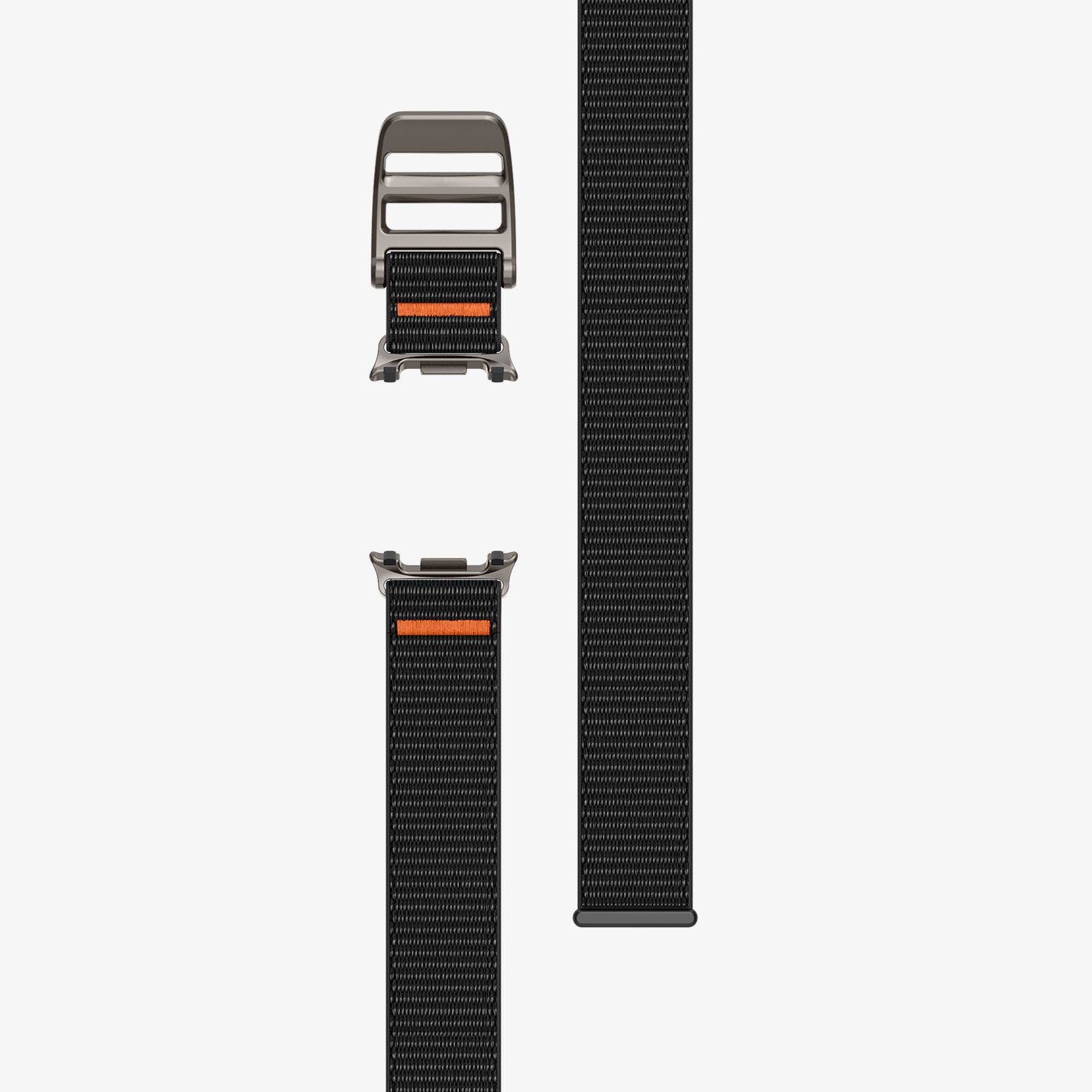AMP10116 - Galaxy Watch 9 Series DuraPro Flex band in black showing the watch band separated into two different pieces