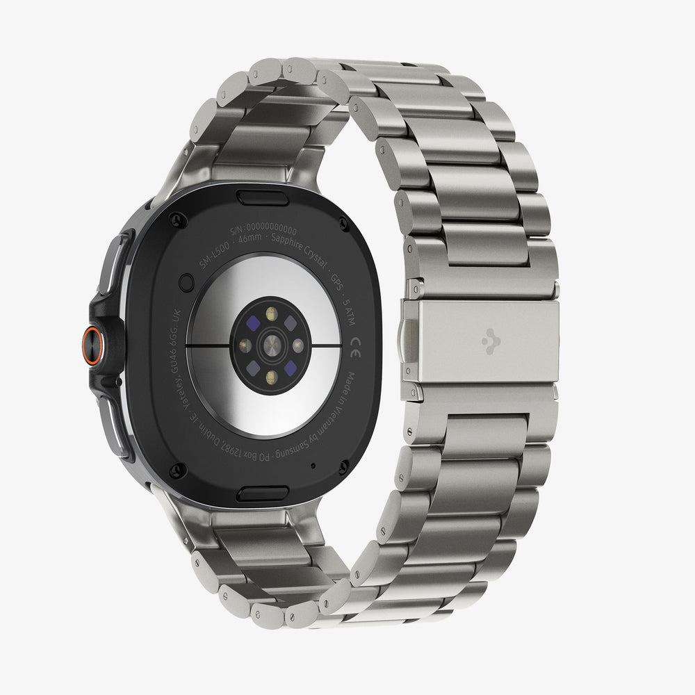 AMP10122 - Galaxy Watch 9 Series Modern Fit Titanium showing the back, partial inner side of the strap and bottom