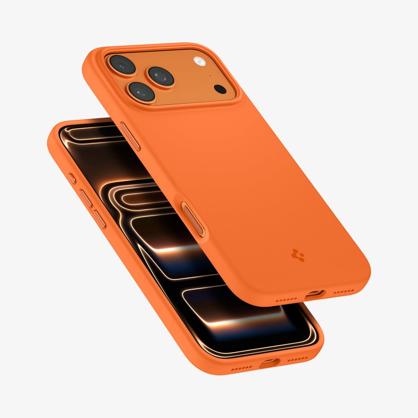ACS11378 - iPhone 17 Pro Max Silicone Fit (Mag Fit) in Cosmic Orange showing the back, front and sides