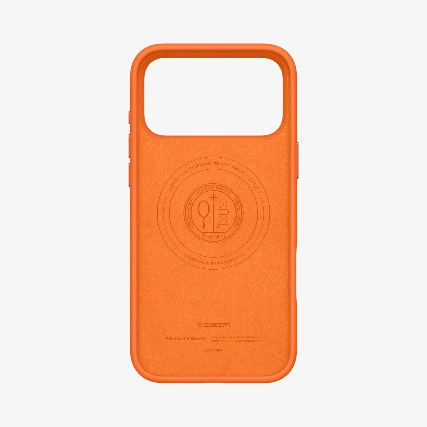 ACS11378 - iPhone 17 Pro Max Silicone Fit (Mag Fit) in Cosmic Orange showing the inside of case