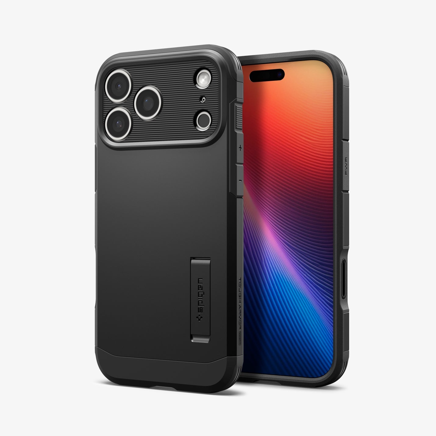 ACS09897 - iPhone 17 Pro Max Case Tough Armor T AI (MagFit) in black showing the back and front