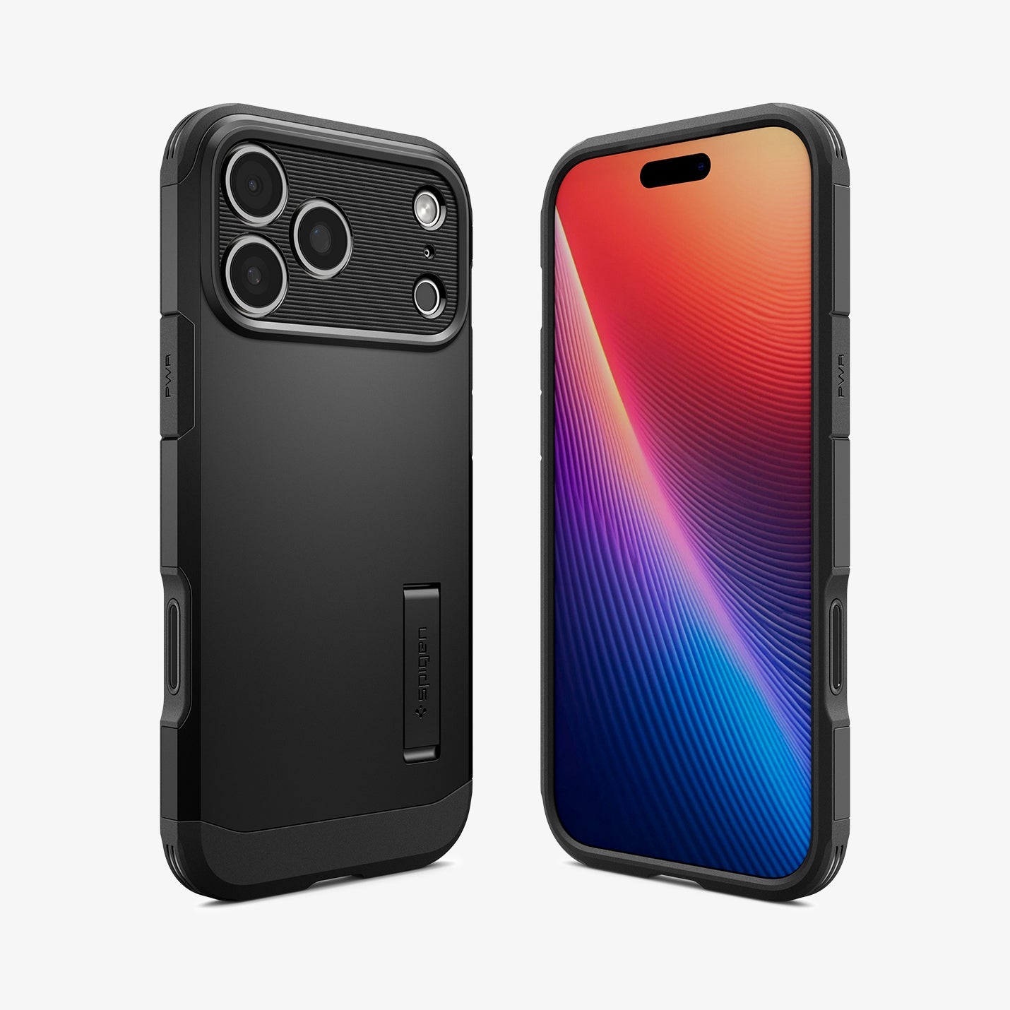 ACS09897 - iPhone 17 Pro Max Case Tough Armor T AI (MagFit) in black showing the back, front and sides