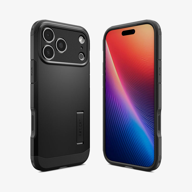 ACS09897 - iPhone 17 Pro Max Case Tough Armor T AI (MagFit) in black showing the back, front and sides