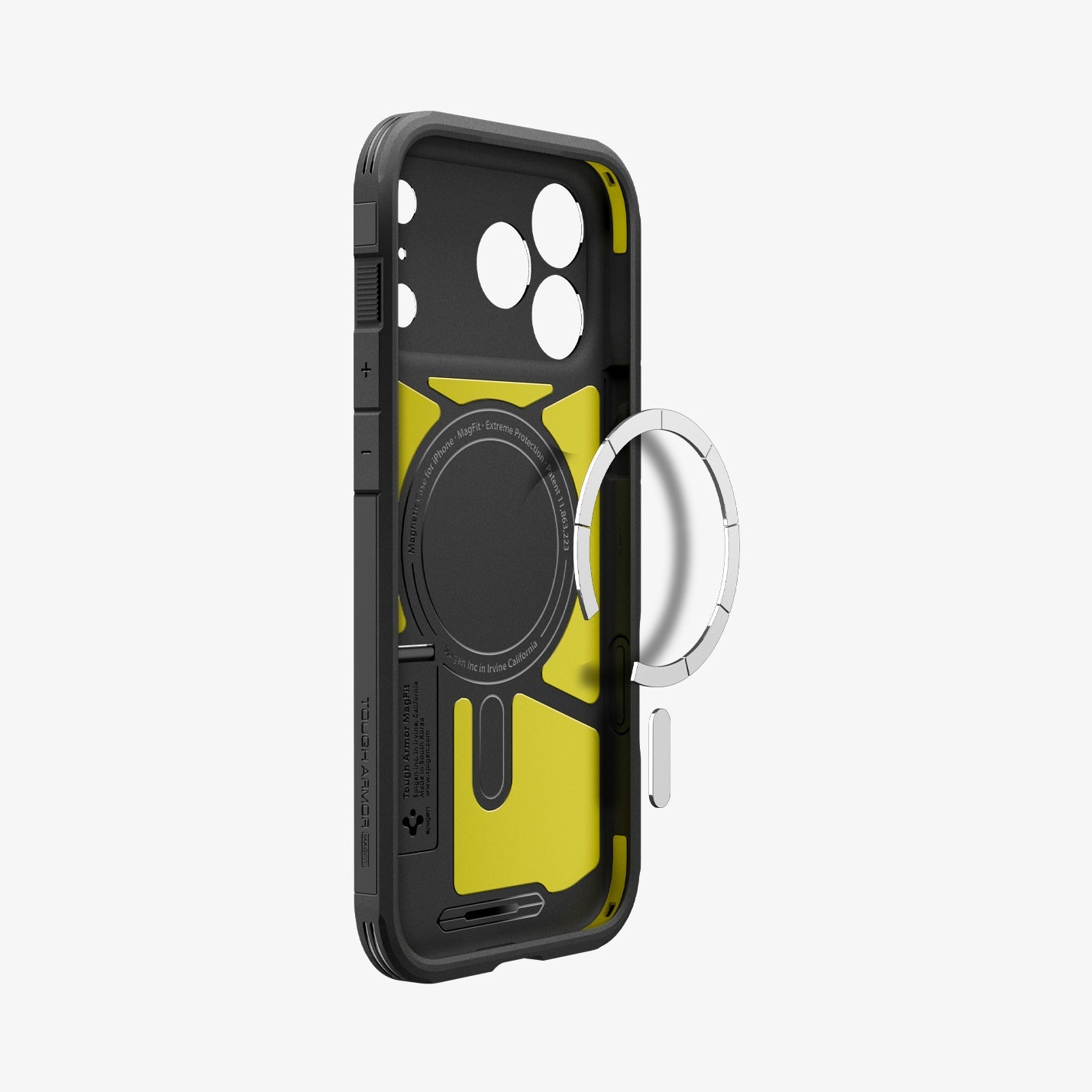 ACS09897 - iPhone 17 Pro Max Case Tough Armor T AI (MagFit) in black showing the inside magnet ring layers