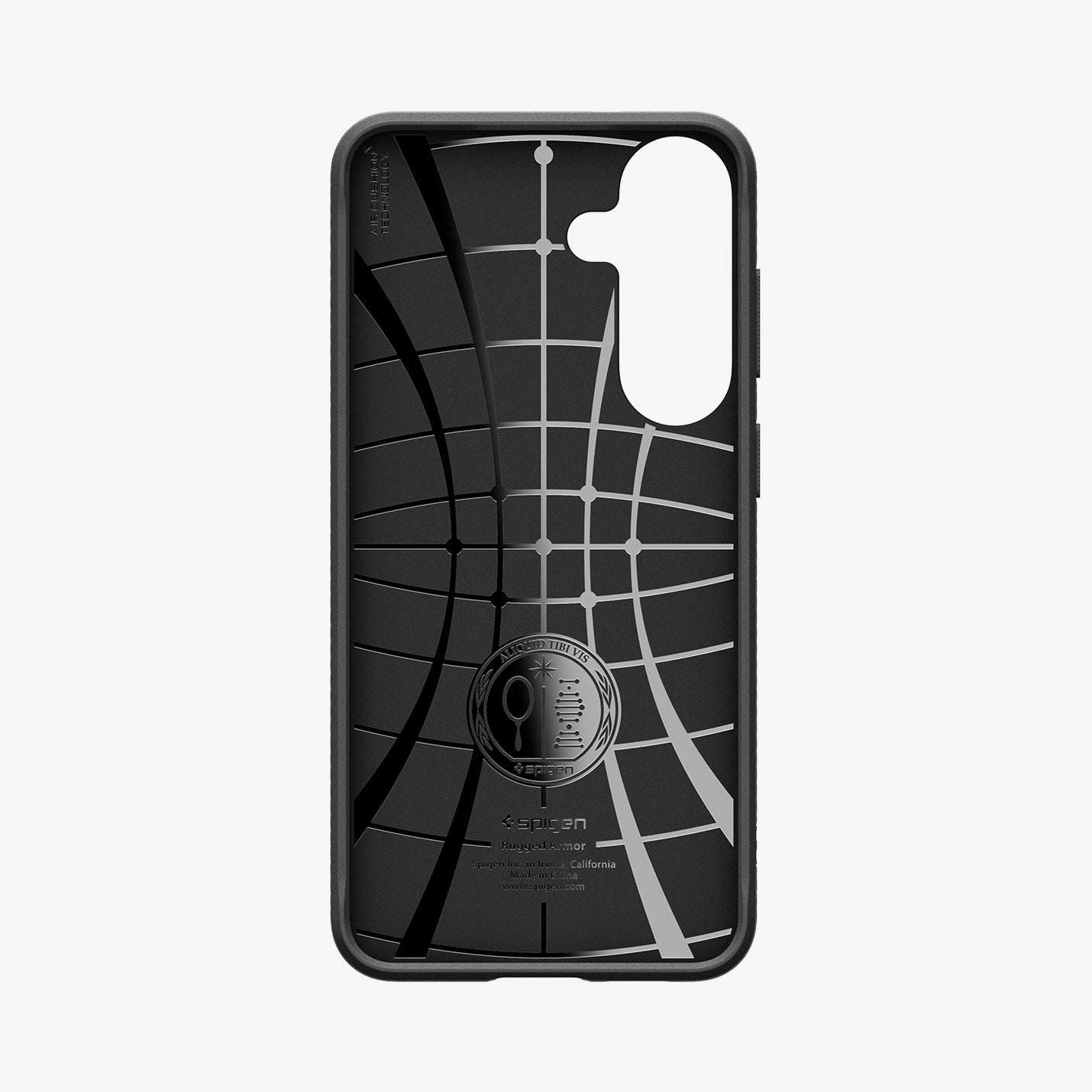 ACS11640 - Galaxy S26 FE Rugged Armor + Glass showing interior of Galaxy S26 FE Rugged Armor case with impact absorbing spider web pattern
