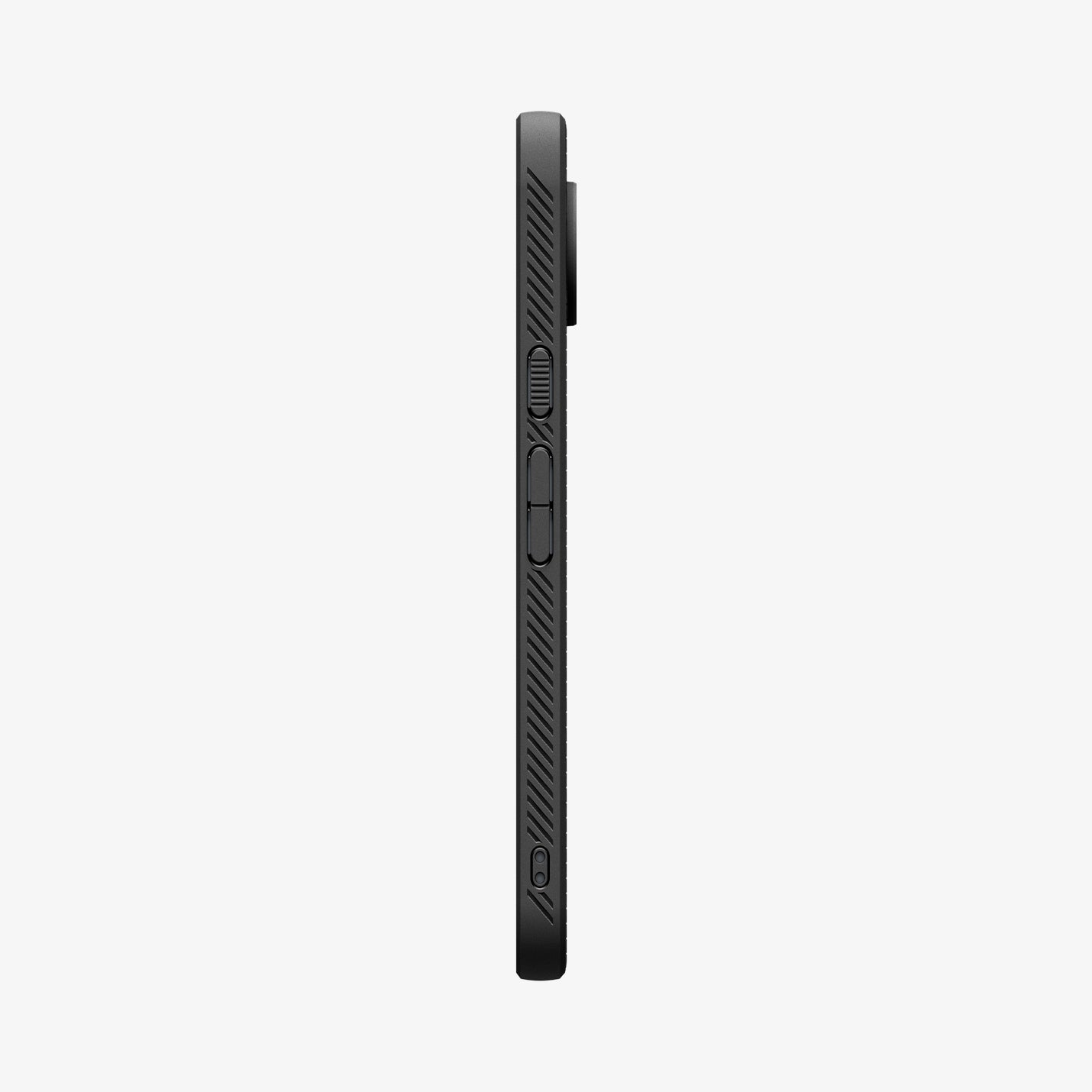 ACS09737 - GajPXL Case Liquid Air in matte black showing the side of case