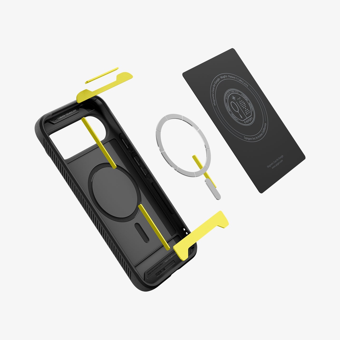 ACS09721 - GajPXL Case Rugged Armor (MagFit) in black showing the multiple layers of case