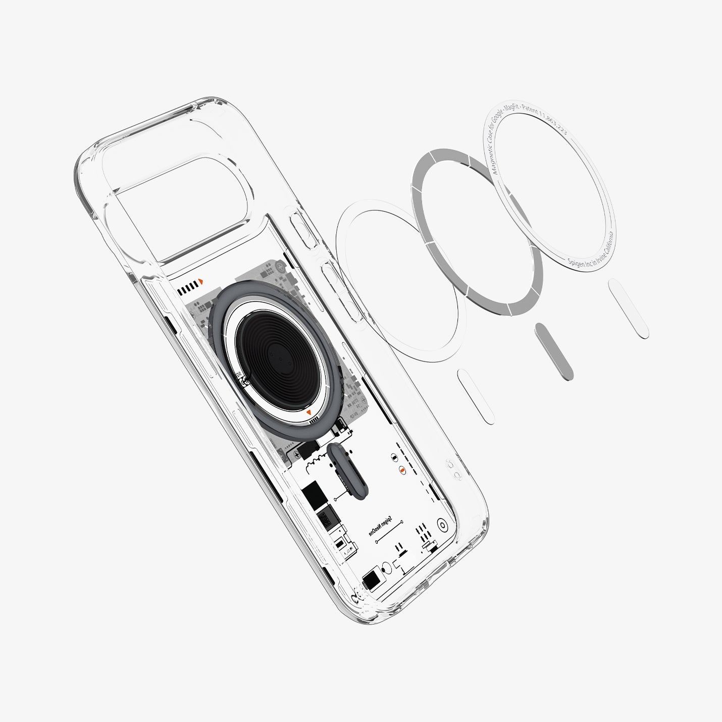 ACS09727 - GajPXL Case Ultra Hybrid Neo One (MagFit) showing the magnet ring layers