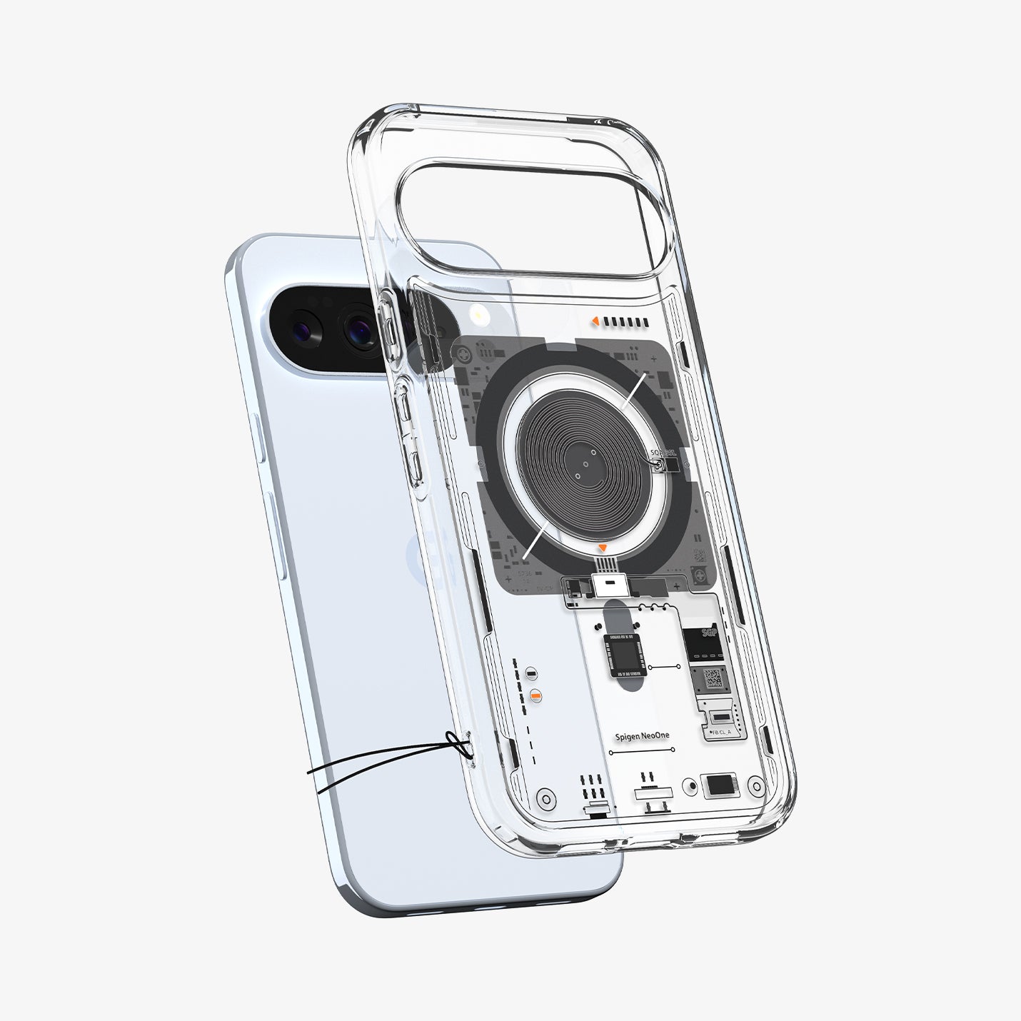 ACS09727 - GajPXL Case Ultra Hybrid Neo One (MagFit) showing the back with case hovering away from device