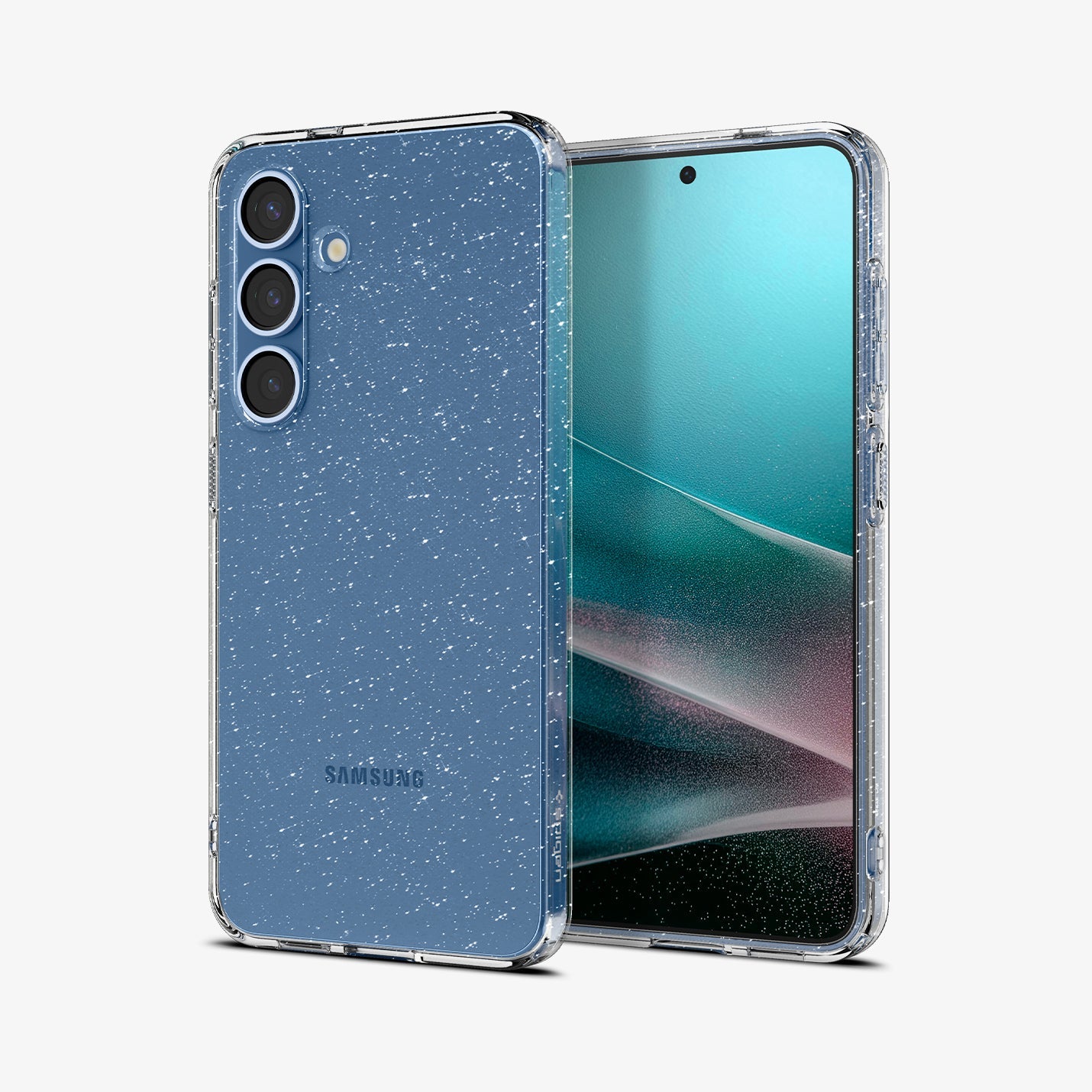 ACS08976 - Galaxy S25 Plus Case in Crystal Quartz showing the back, partial front and sides