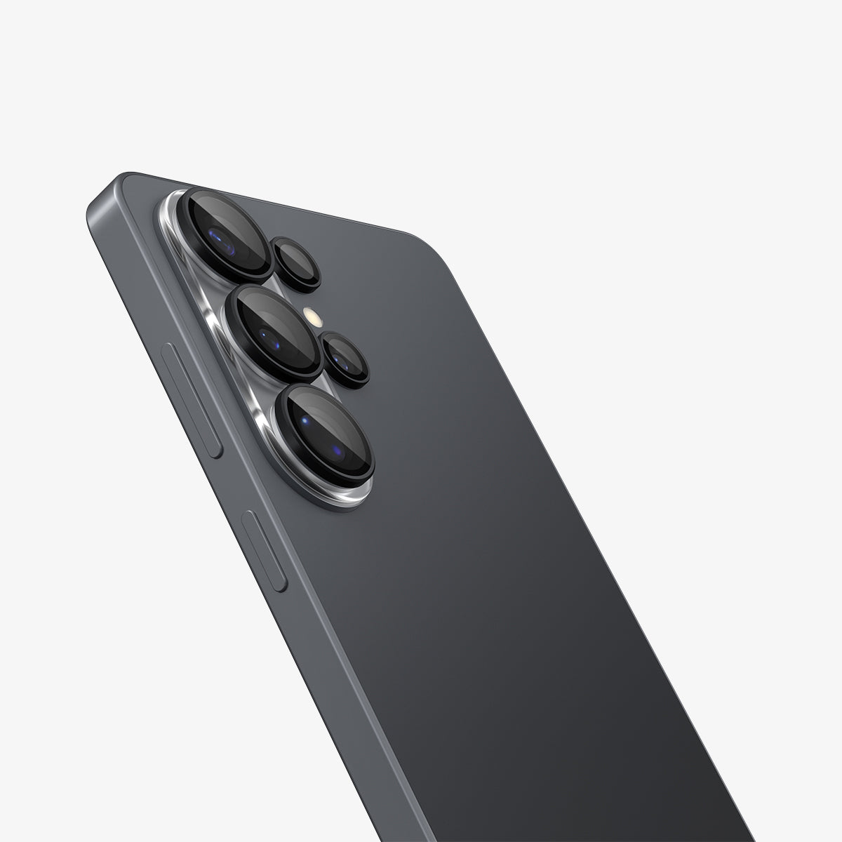 AGL11071 - Galaxy S26 Ultra Optik EZ Fit Lens Pro Protector showing the partial back and side of the device with installed lens protector