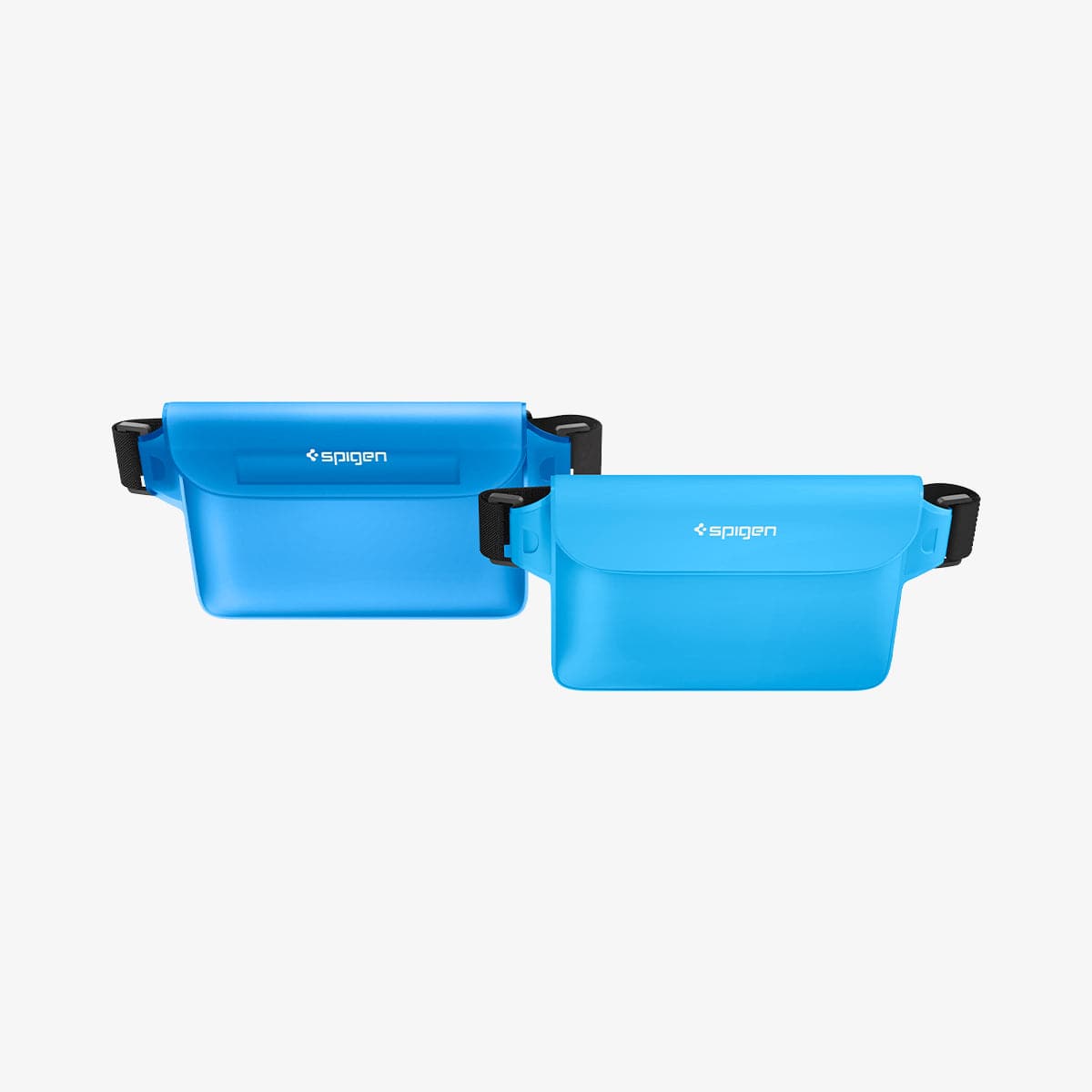 AMP06020 - AquaShield Waterproof Waist Bag (2 Pack) A620 in Sea Blue showing the top and partial front of both translucent and opaque type