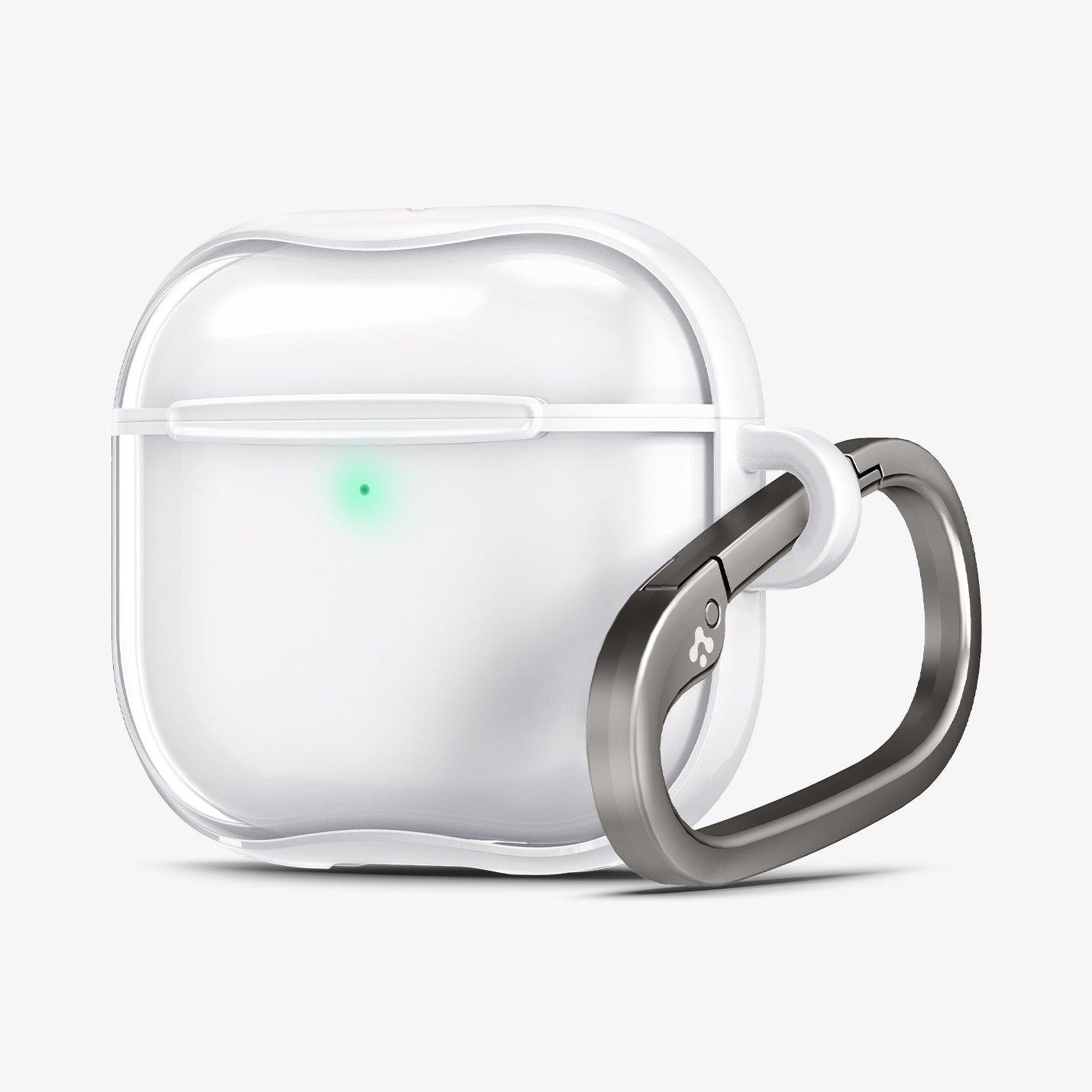 ACS08643 - AirPods 4 Pro / AirPods 4 Ultra Hybrid in Jet White showing the front and partial side with carabiner