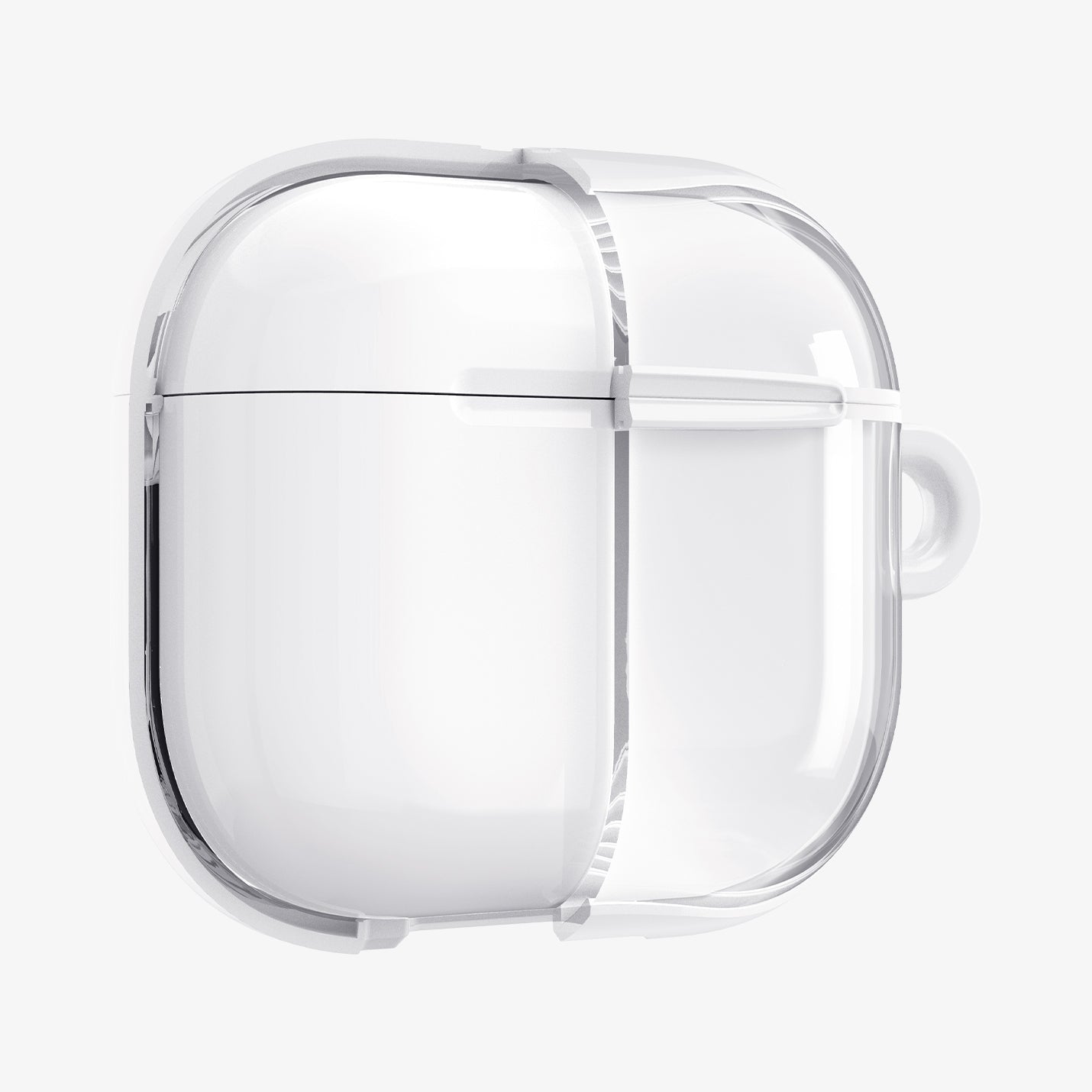 ACS08643 - AirPods 4 Pro / AirPods 4 Ultra Hybrid in Jet White showing the front, half cut open