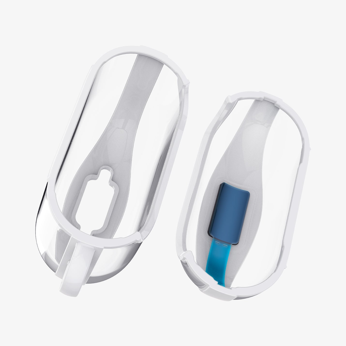 ACS08643 - AirPods 4 Pro / AirPods 4 Ultra Hybrid in Jet White showing the top and bottom
