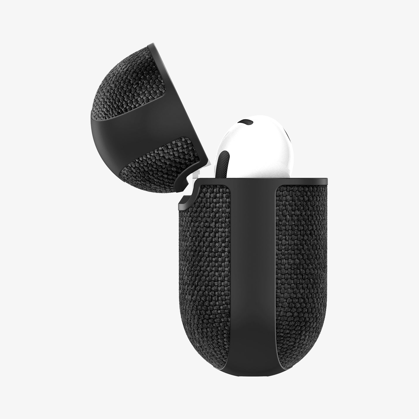 ACS08648 - AirPods 4 Pro / AirPods 4 Case Urban Fit in Black showing the side, half open