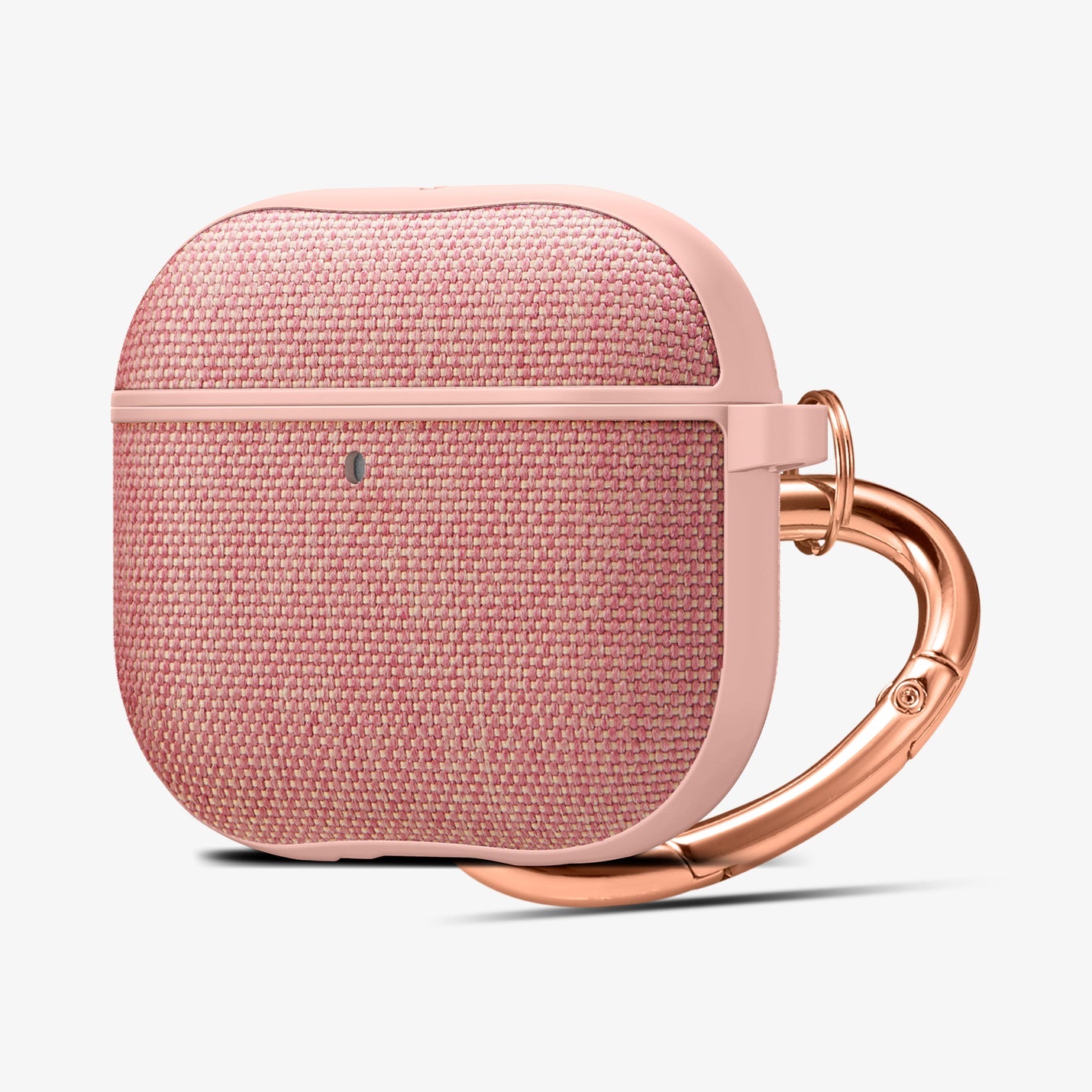 ACS08649 - AirPods 4 Pro / AirPods 4 Case Urban Fit in Rose Gold showing the front and partial side with carabiner