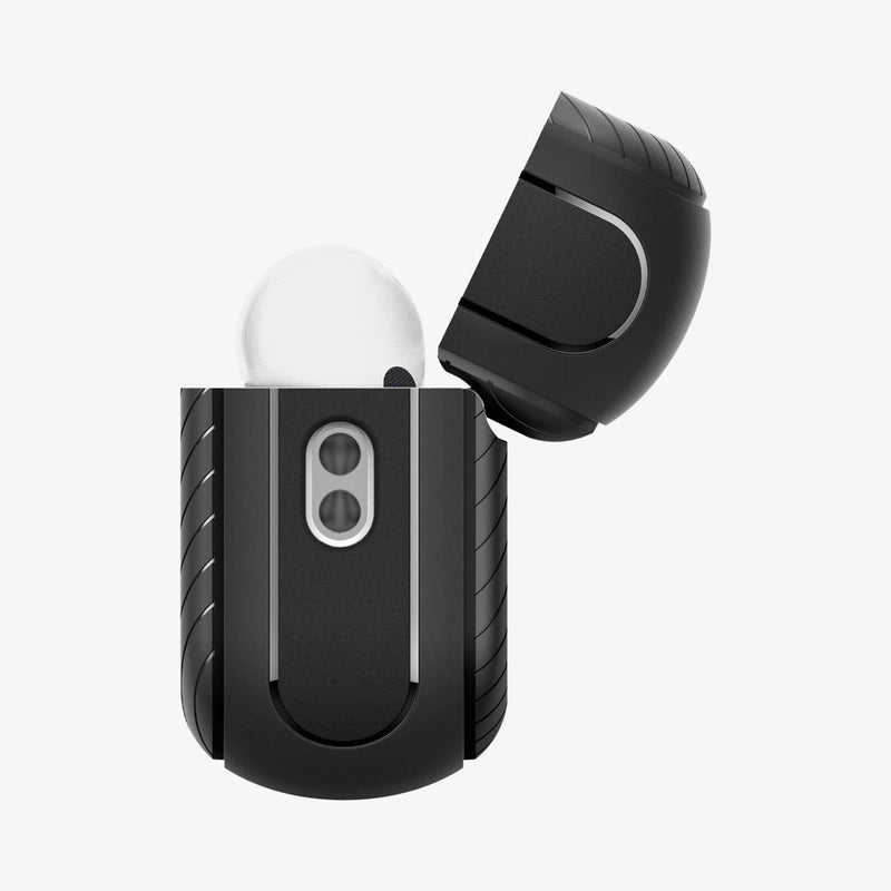 ACS05484 - Apple AirPods Pro 2 Case Mag Armor (MagFit) in matte black showing the side