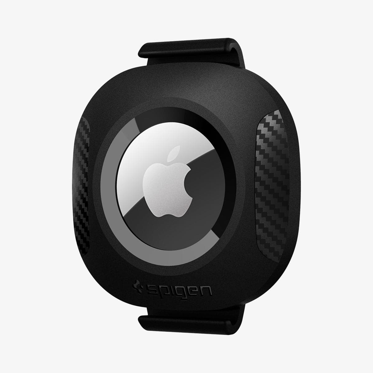 AHP03106 - Apple AirTag Pet Collar ComforTag in black showing the front and side