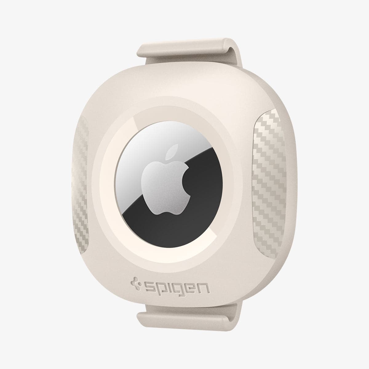 AHP03632 - Apple AirTag Pet Collar ComforTag in cream showing the front and side