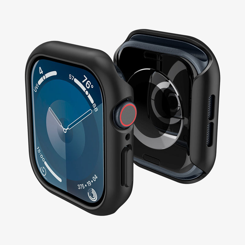ACS08601 - Apple Watch 10 (46mm) Case Thin Fit in Black showing the front, back and partial sides