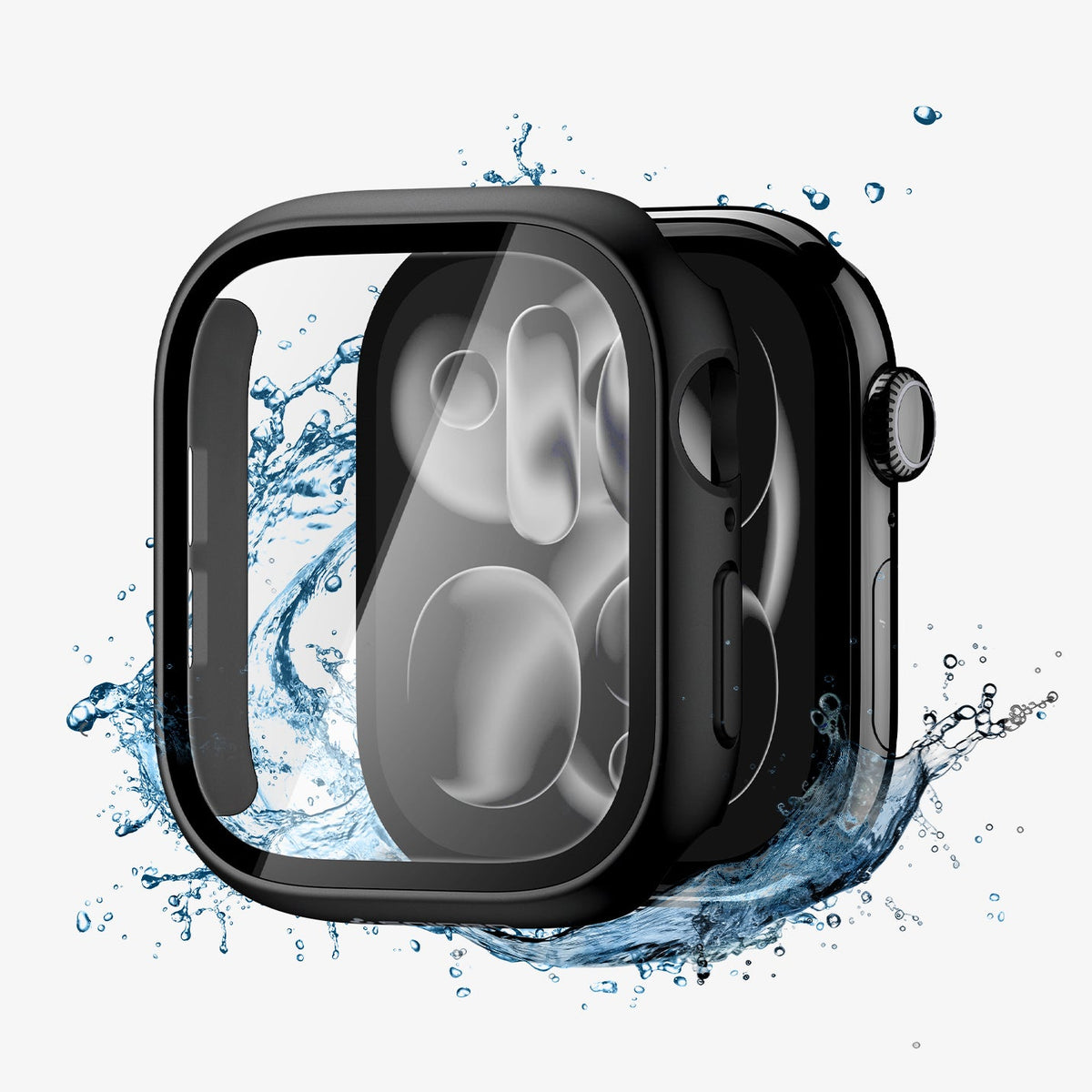 ACS11409 - Apple Watch Series - Thin Fit 360 | Waterproof Ring Apple Watch 10/11 (46mm) in Black showing side