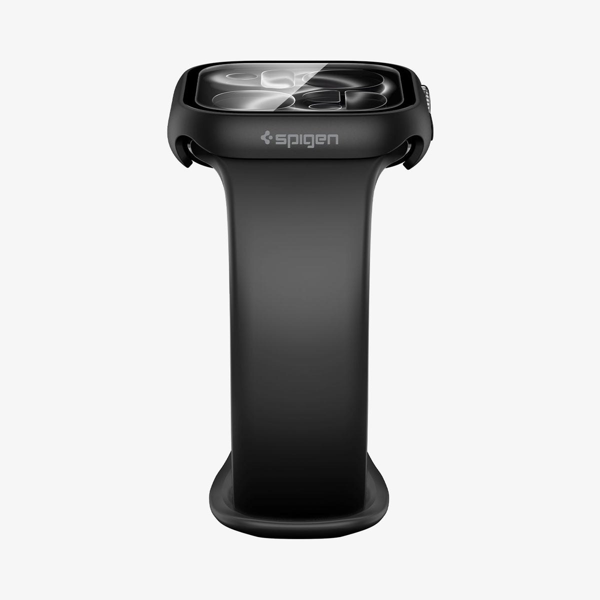 ACS11409 - Apple Watch Series - Thin Fit 360 | Waterproof Ring Apple Watch 10/11 (46mm) in Black showing side and front