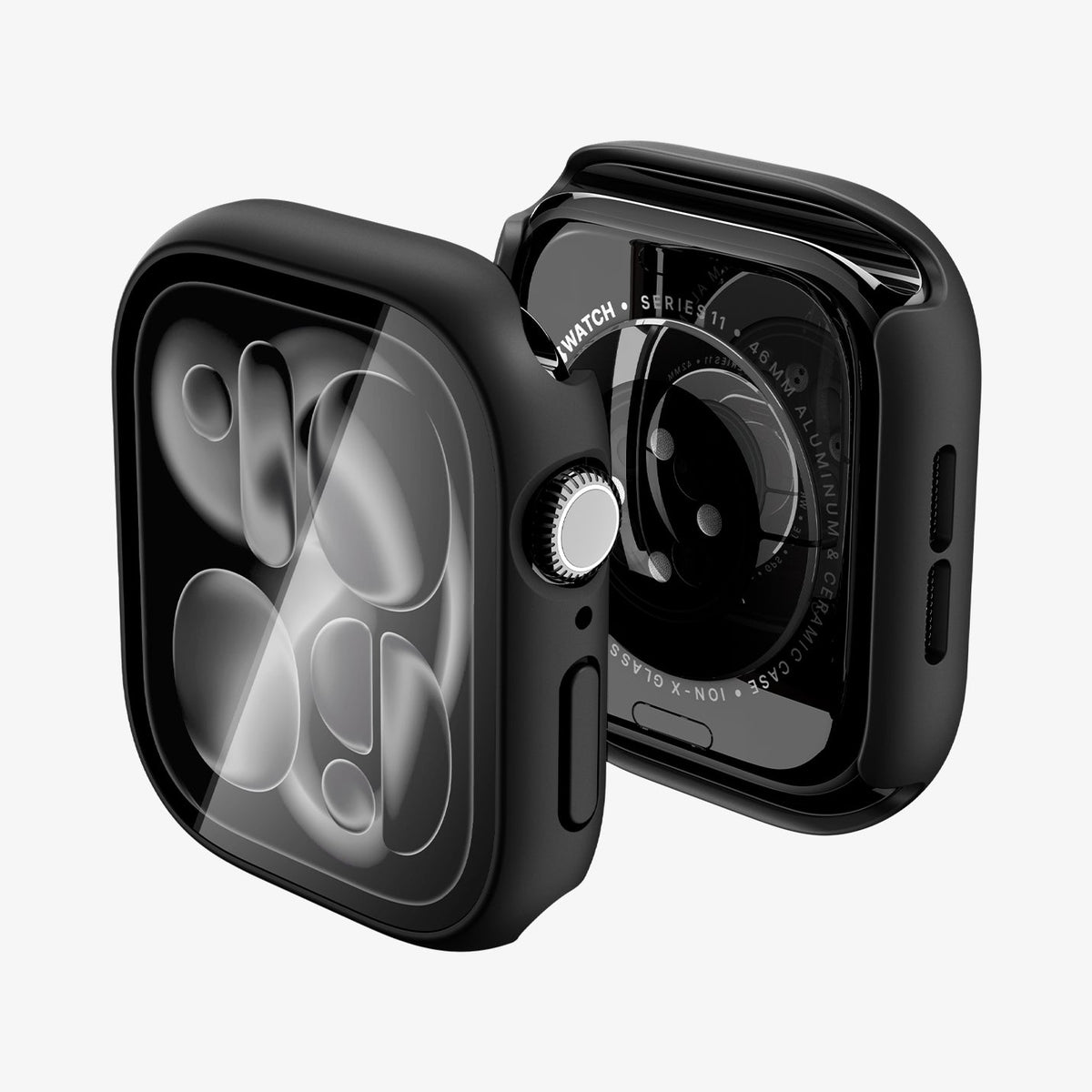 ACS11409 - Apple Watch Series - Thin Fit 360 | Waterproof Ring Apple Watch 10/11 (46mm) in Black showing side