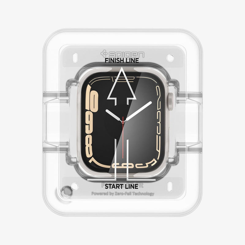 AFL04051- Apple Watch Series (45mm) Screen Protector ProFlex EZ Fit showing the front with ez fit tray installed on watch face