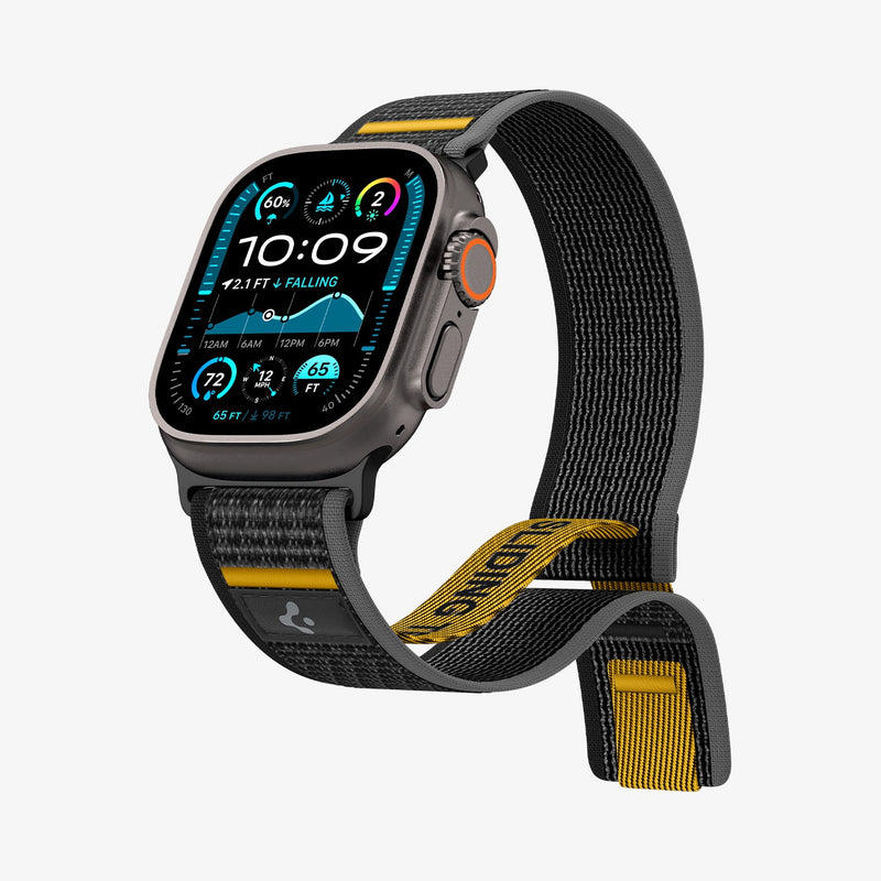 AMP09033 - Apple Watch 10 (46mm) Athlex Air in Active Black showing the front, partial side and bottom