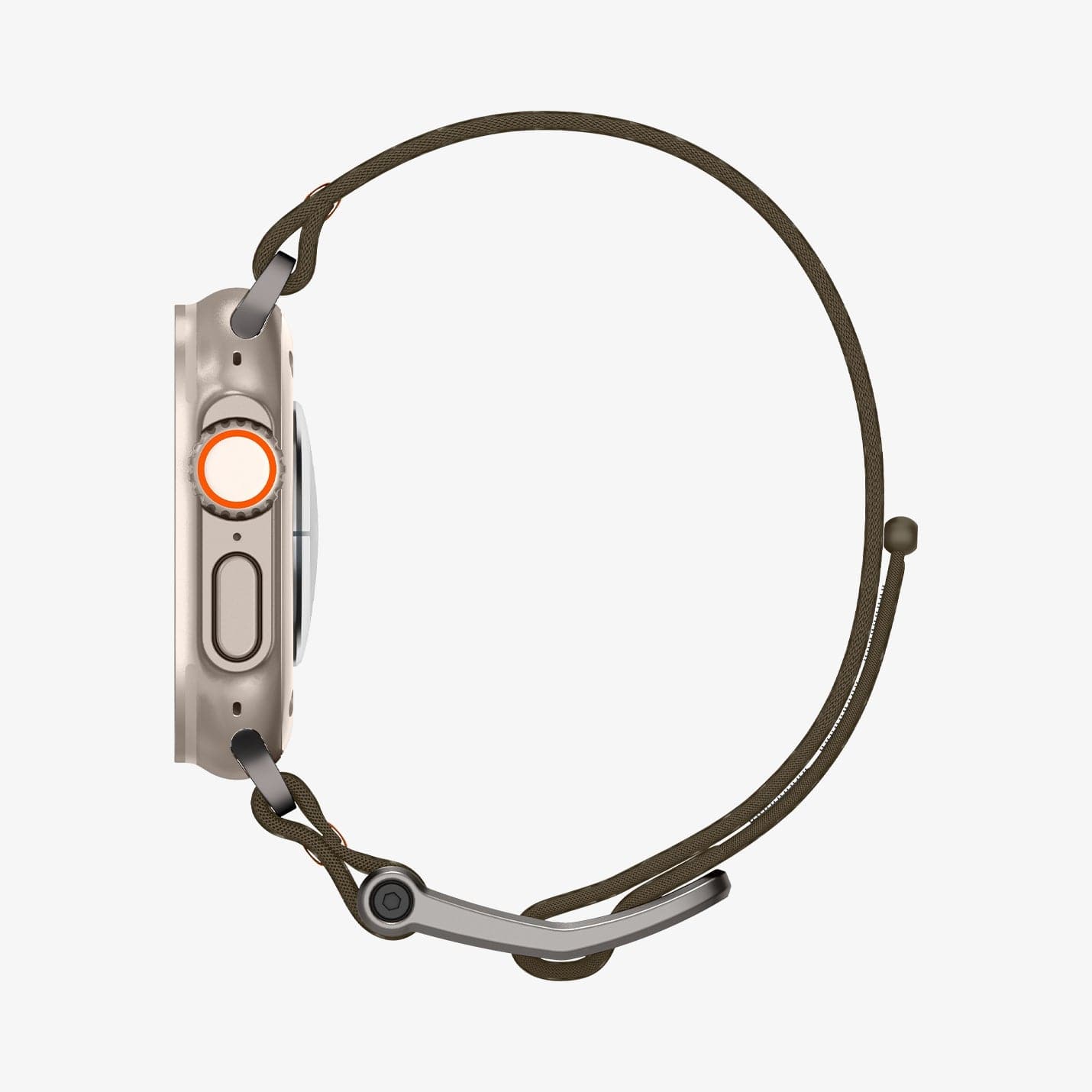 AMP05982 - Apple Watch (49mm) DuraPro Flex Ultra in Khaki showing the side