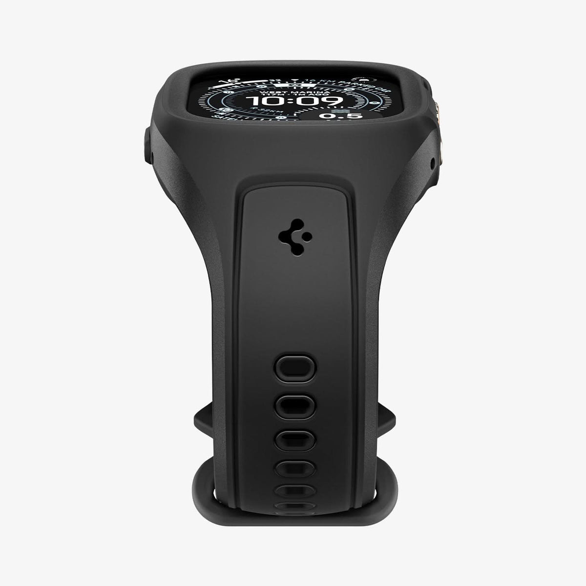 ACS05463 - Apple Watch Ultra Series (49mm) Case Liquid Air Pro in black showing the partial front and side