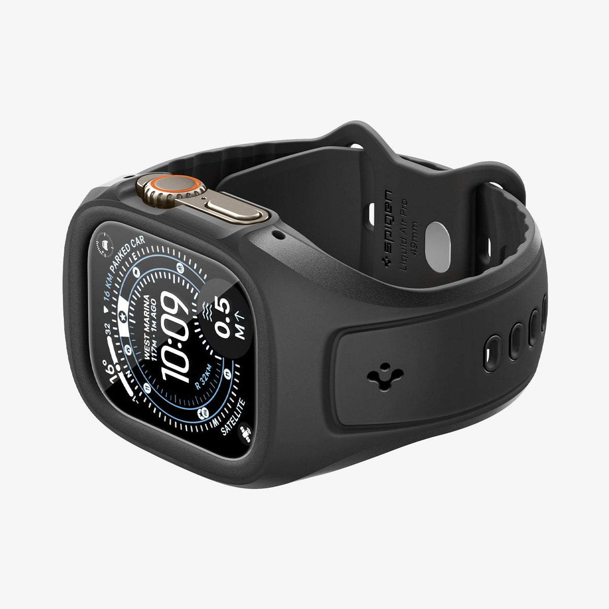 ACS11416 - Apple Watch Series - Liquid Air Pro with Screen Protector in Black showing side