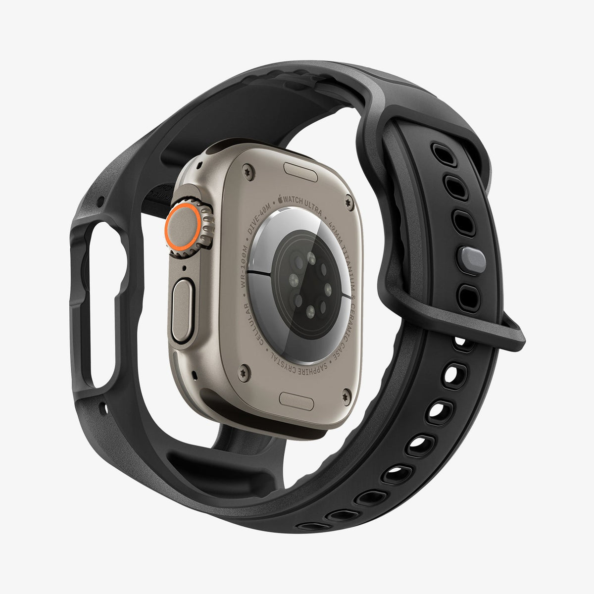 ACS11416 - Apple Watch Series - Liquid Air Pro with Screen Protector in Black showing back