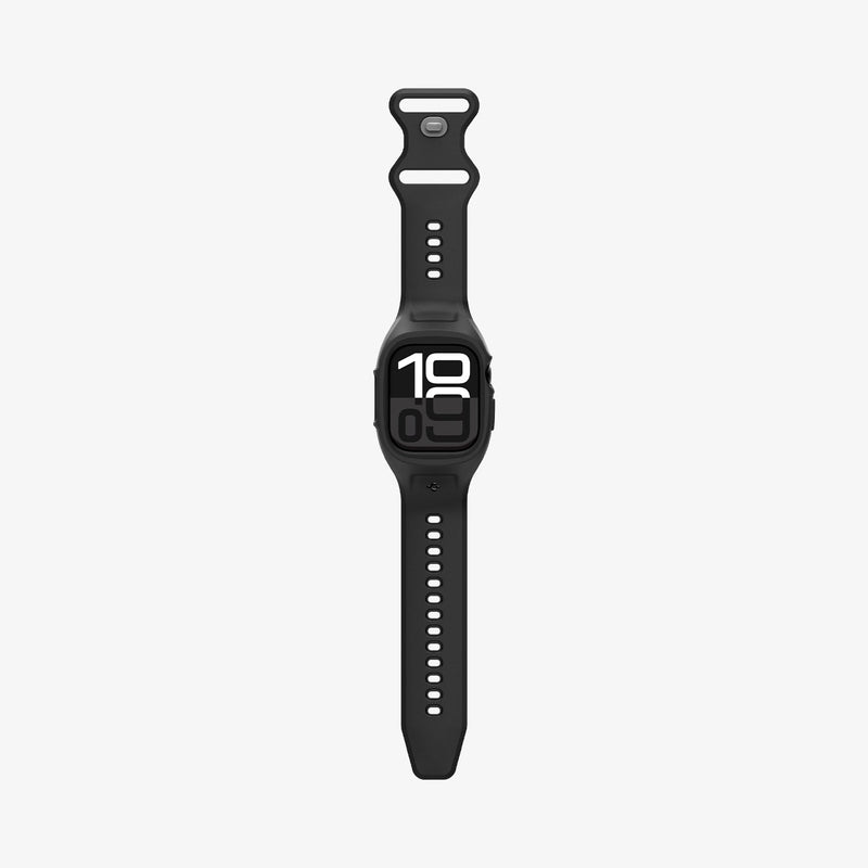 ACS09317 - Apple Watch 10 (46mm) Case Liquid Air Pro in Matte Black showing the front and side laid-out flat