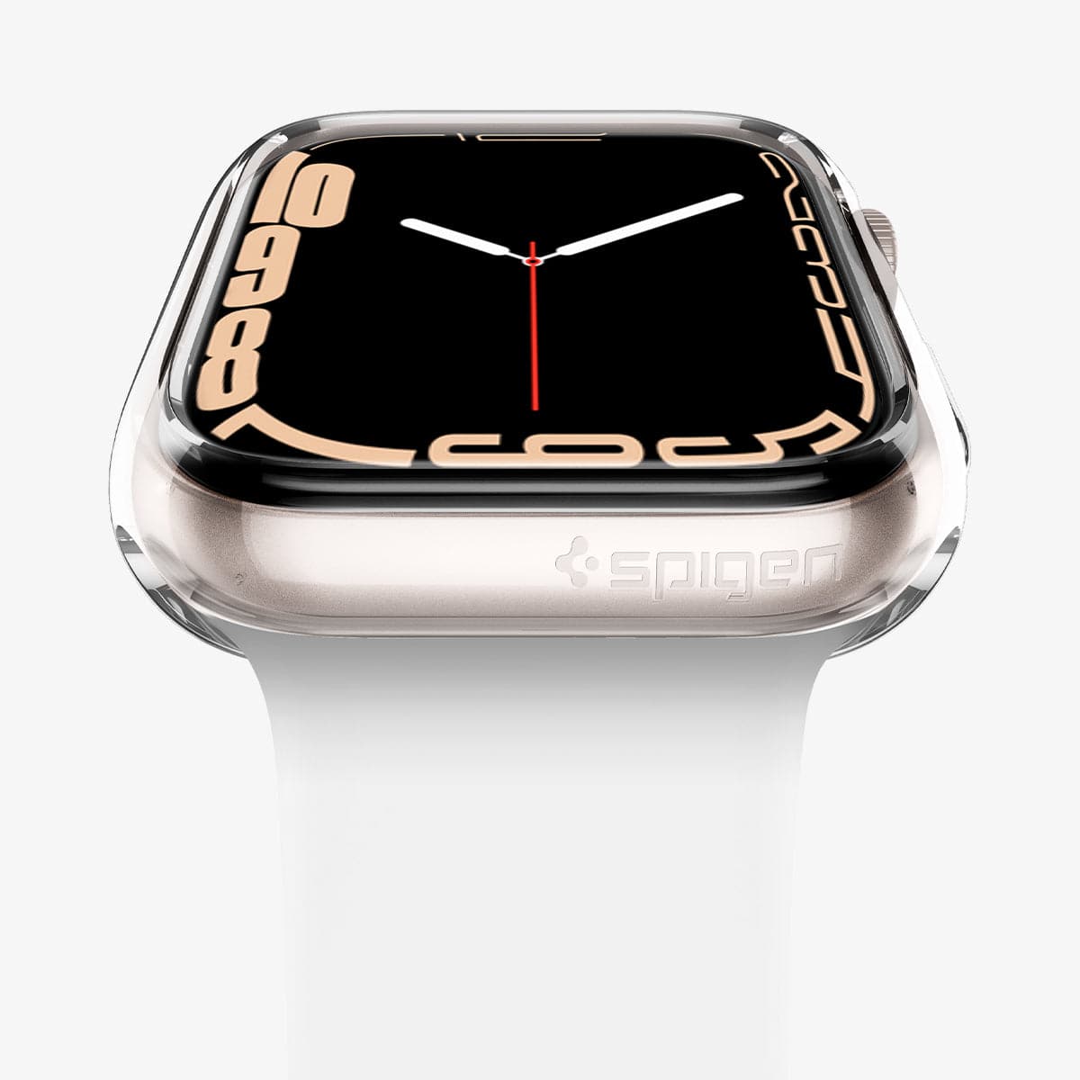 ACS04196 - Apple Watch Series (Apple Watch (45mm)) Case Liquid Crystal in crystal clear showing the bottom and front