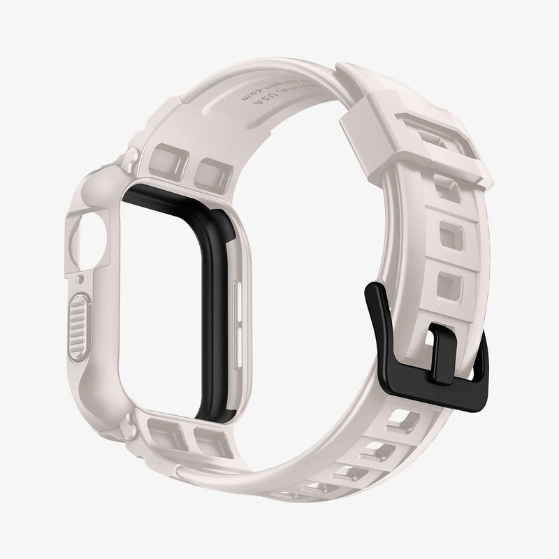 ACS07386 - Apple Watch (45mm) Rugged Armor Pro in Dune Beige showing the back without the watch face, partial inner side and bottom