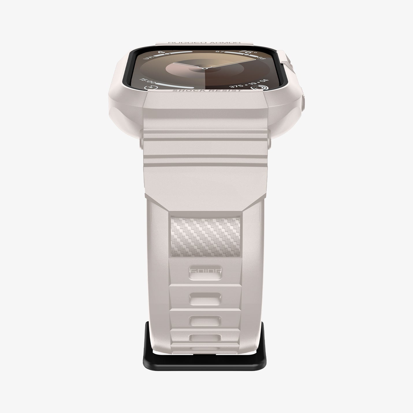 ACS07386 - Apple Watch (45mm) Rugged Armor Pro in Dune Beige showing the front and side