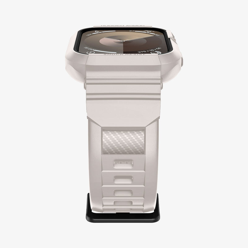 ACS07386 - Apple Watch (45mm) Rugged Armor Pro in Dune Beige showing the front and side