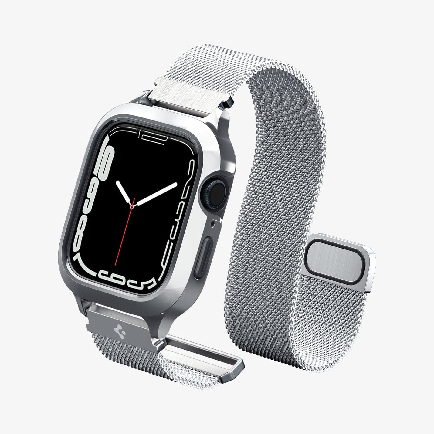 ACS04586 - Apple Watch (40mm) Metal Fit Pro in Silver showing the front, inner side of the strap un-attached