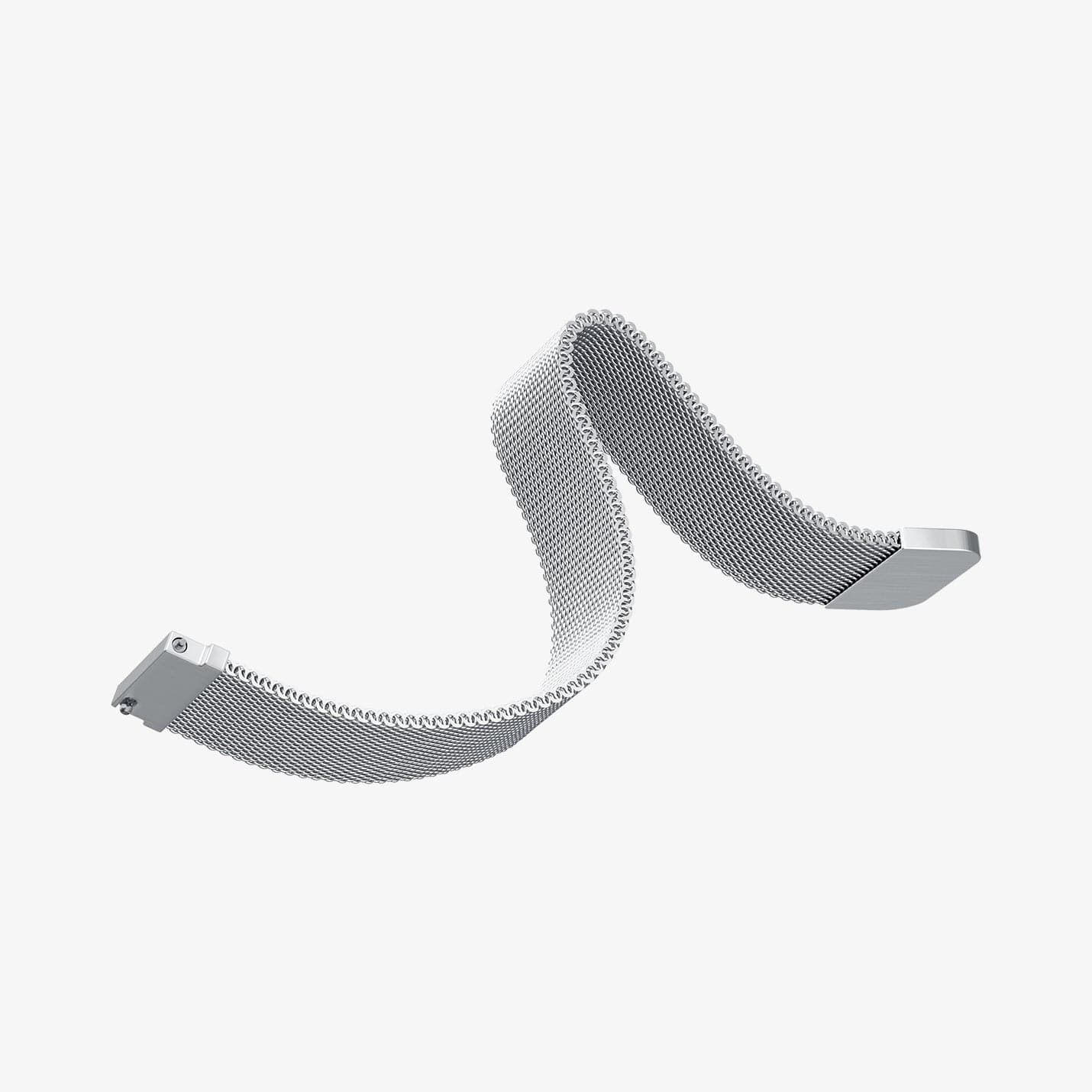 ACS04586 - Apple Watch (40mm) Metal Fit Pro in Silver showing the watch band bending to show the flexibility