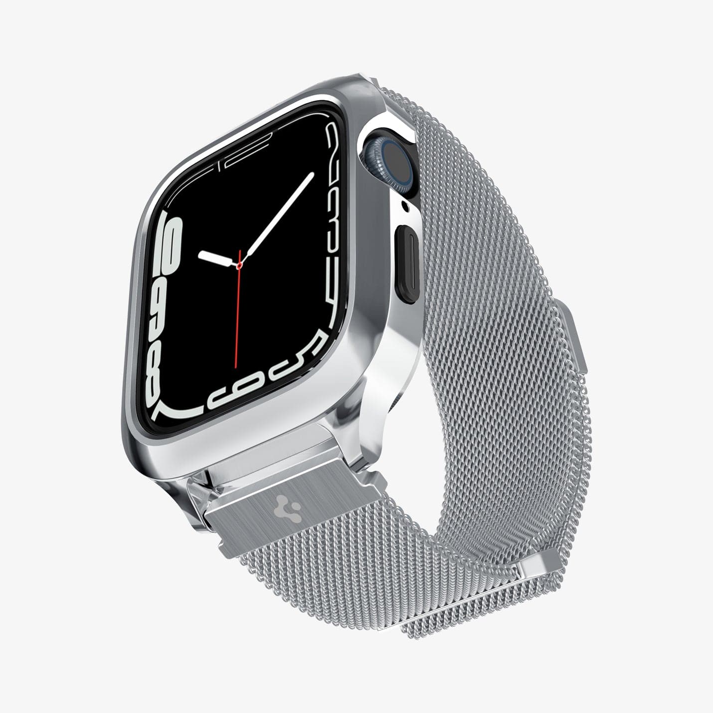 ACS04586 - Apple Watch (40mm) Metal Fit Pro in Silver showing the front, bottom and inside of band