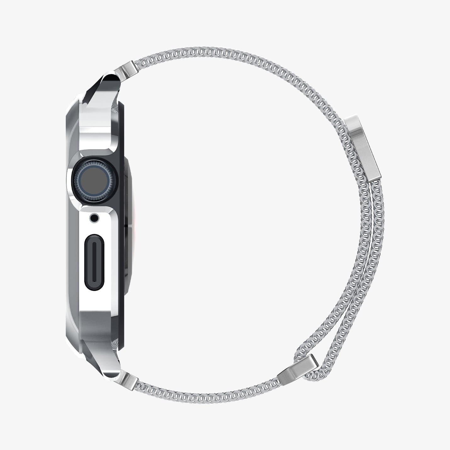 ACS04586 - Apple Watch (40mm) Metal Fit Pro in Silver showing the side