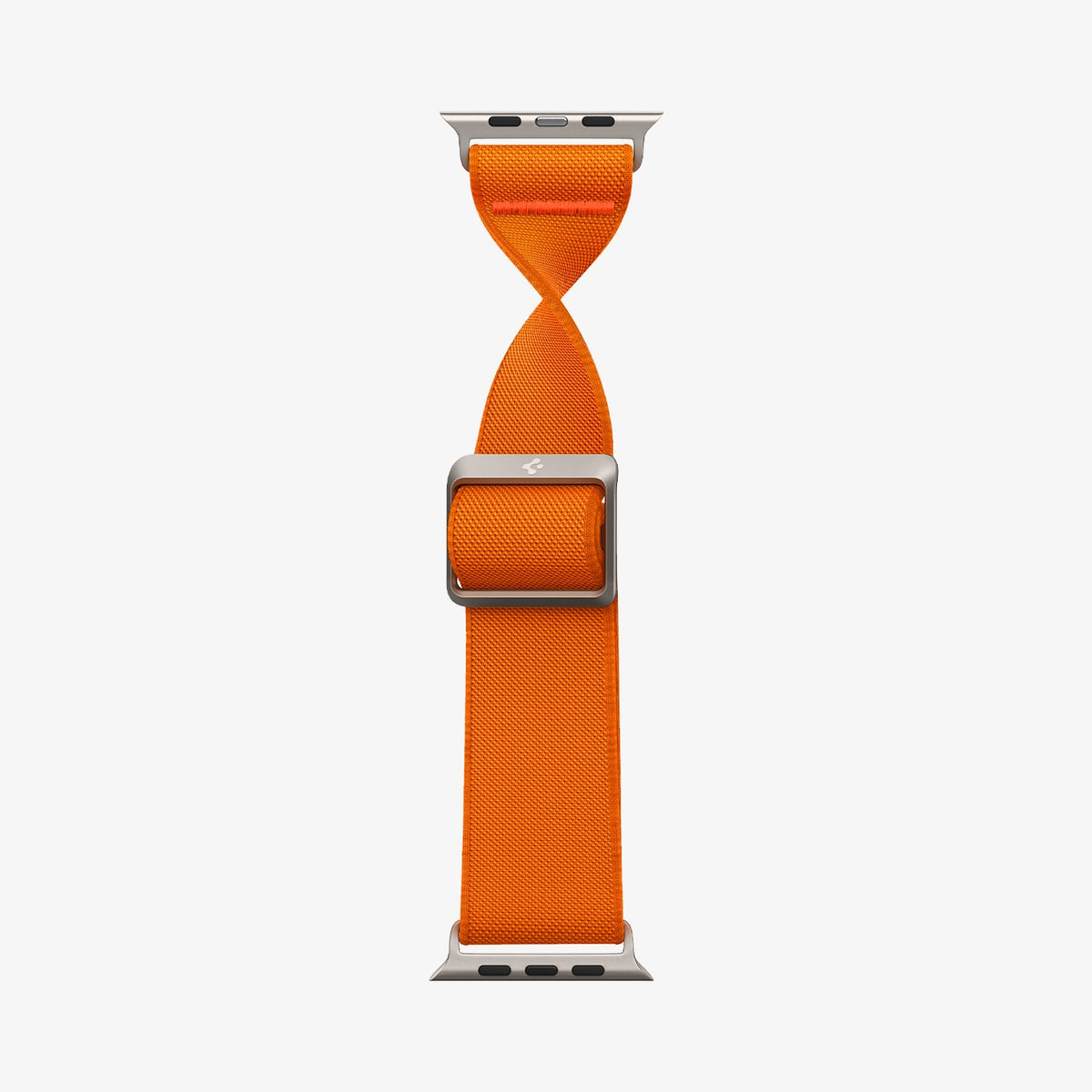 AMP05986 - Apple Watch Series (Apple Watch (49mm)/Apple Watch (45mm)/Apple Watch (42mm)) Watch Band Lite Fit Ultra in orange showing the watch band bending to show the durability