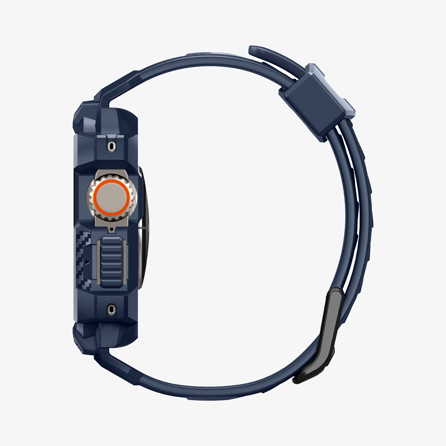 ACS07389 - Apple Watch (49mm) Rugged Armor Pro in Navy Blue showing the side